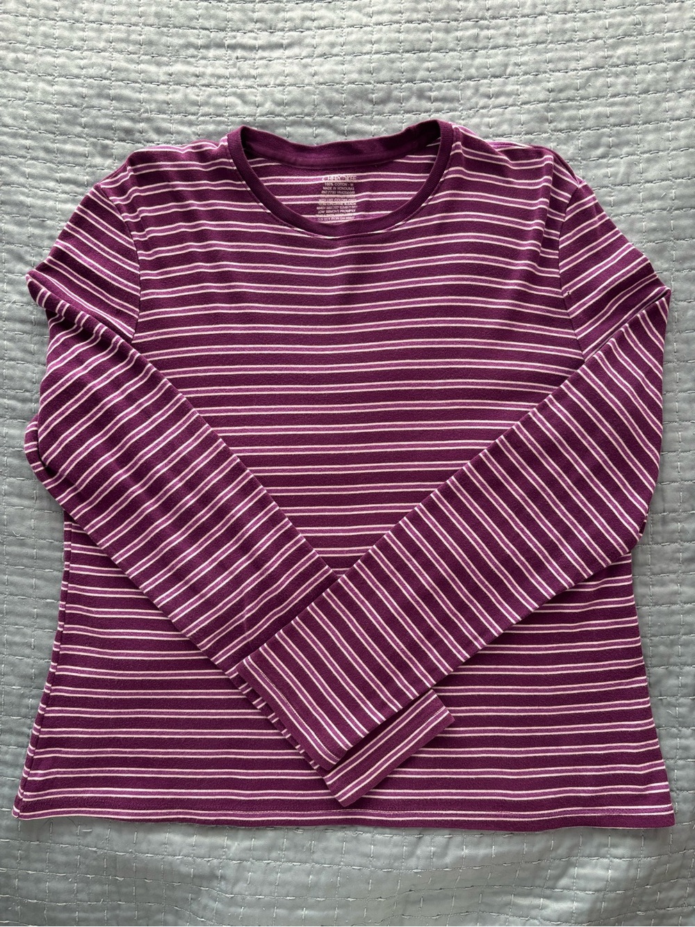 Cherokee Purple and White Striped Long-Sleeve Tee